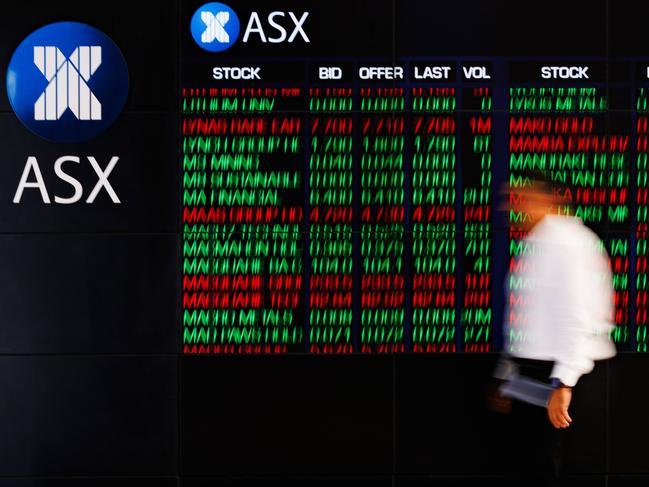 SYDNEY, AUSTRALIA - NewsWire Photos, October 29 2024. GENERIC. Stocks. Finance. Economy. Stock price ticker of the Australian Stock Exchange, ASX, at their offices on Bridge Street. Picture: NewsWire / Max Mason-Hubers