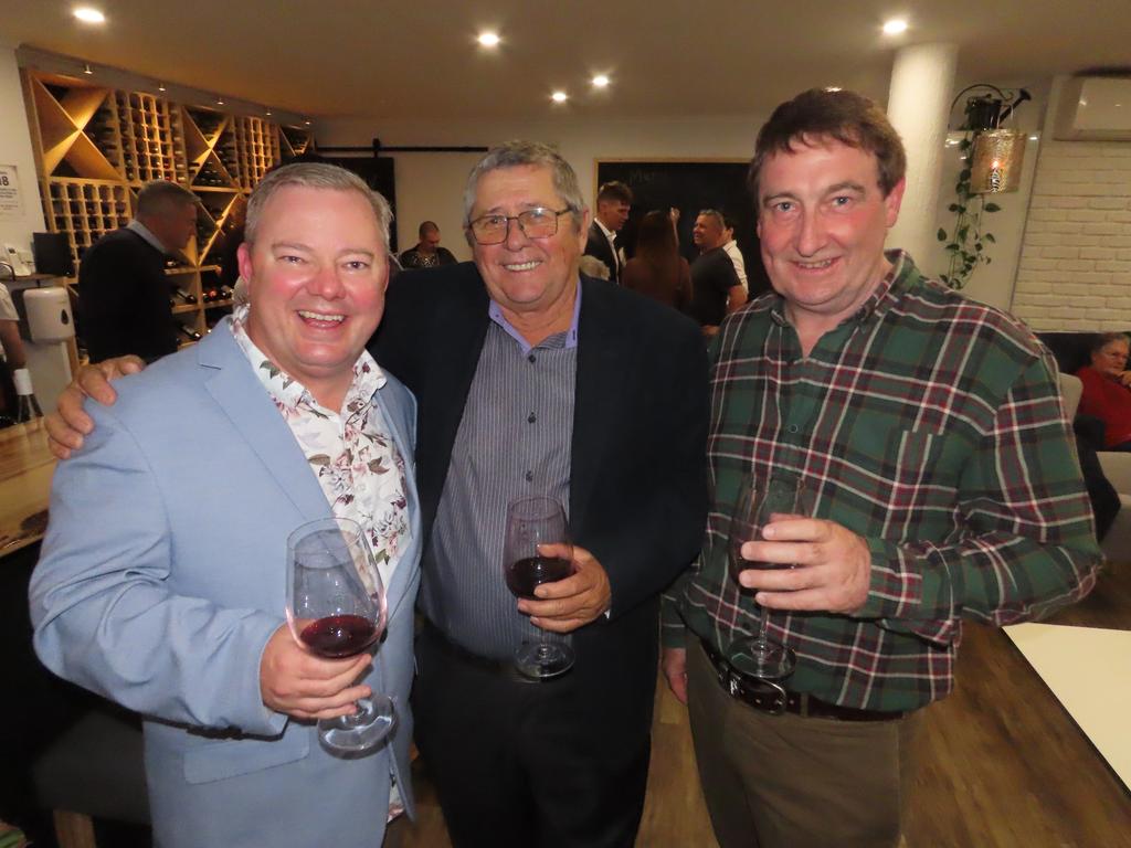 Tim Wessling, Ted Sorensen and Glen Winney at the opening of Tannins at Torquay.