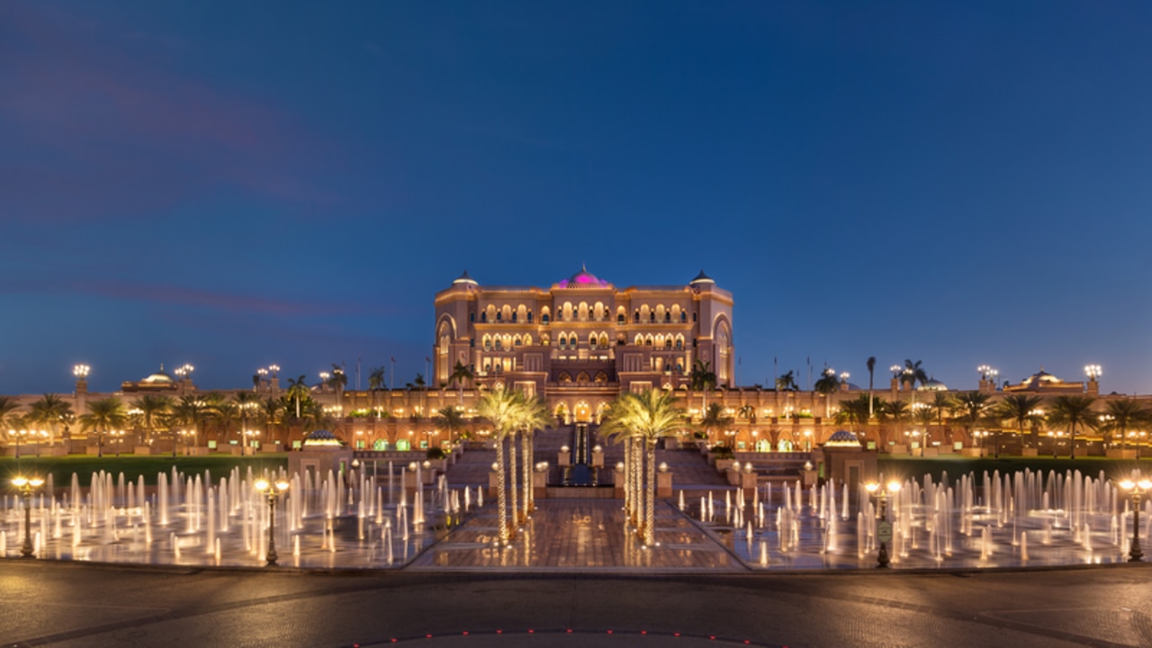 Emirates Palace in Abu Dhabi has suites ranging from $2050 to $11,500 a night, which come with their own 24-hour butler service. Picture: Supplied