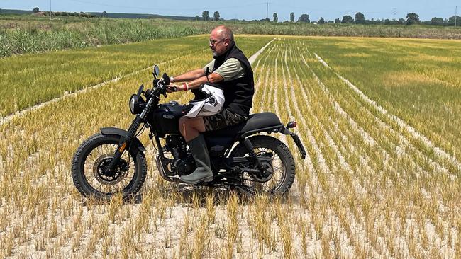 One of the worst droughts in Italy in decades is visible in a dry rice paddy near Novara in the country’s north. Picture: AFP