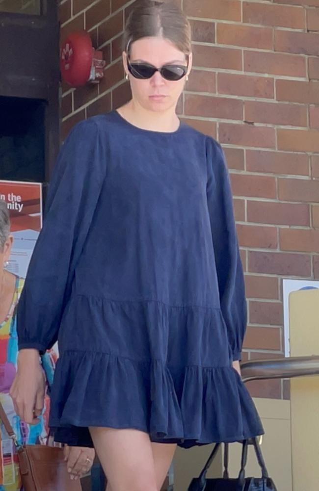 Amy Ellen Ford, 24, leaves Mackay Magistrates Court after her first appearance. She is charged over a fatal crash that claimed the life of Jamie Winn on Mackay Eungella Rd in October 2023. Picture: Janessa Ekert