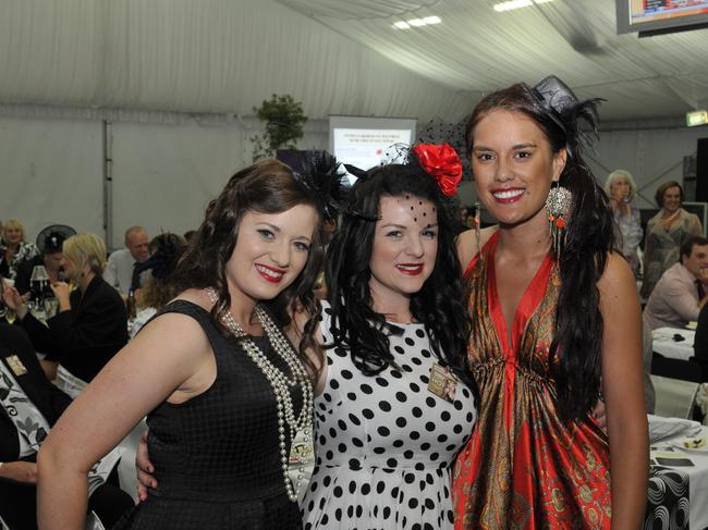 Hayley Newman, Roxy Parker and Tahlia Kelly. 2012 Fitton Charity Race Day. Photo Dave Noonan / The Chronicle