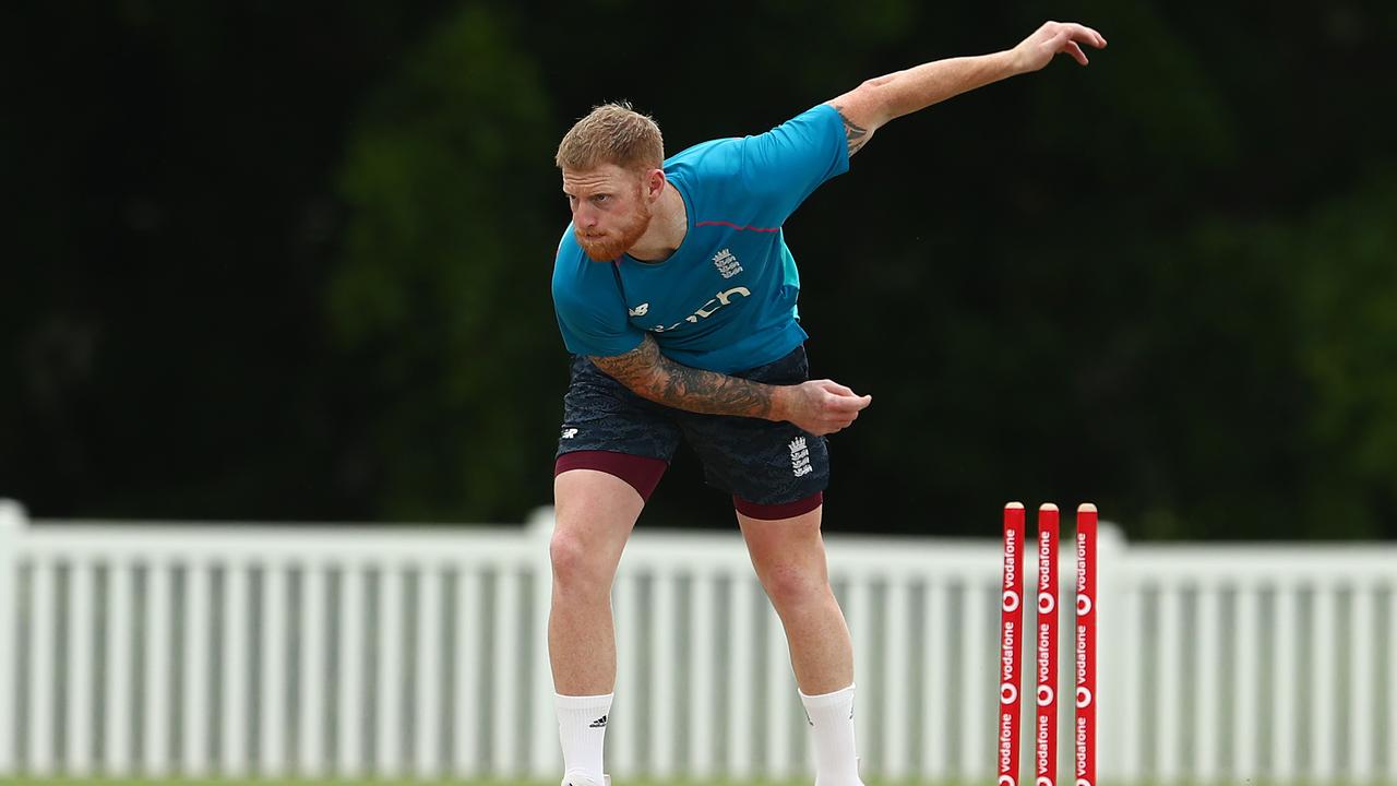Ben Stokes warms up on day one of the tour match between England and the England Lions. Photo by Chris Hyde/Getty Images