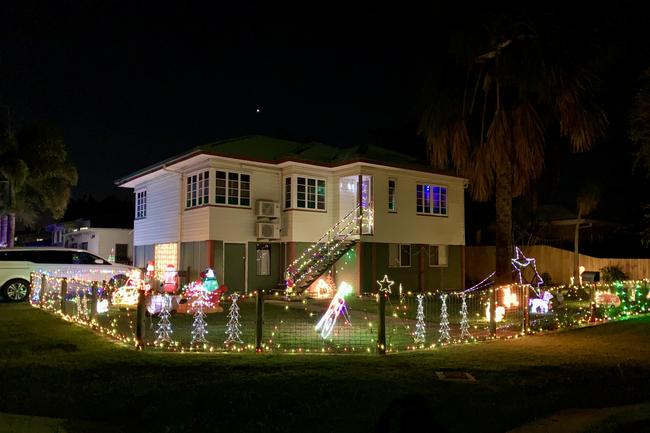 Christmas lights in Keith Hamilton St in West Mackay. Picture: Rae Wilson