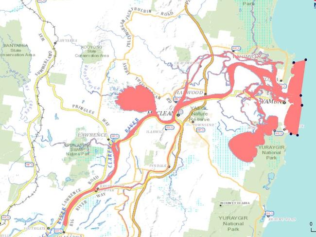 Clarence Control Zone (in red). Source: NSW DPI.