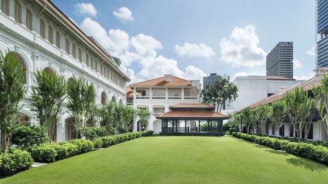 The lawn at Raffles Hotel Singapore.