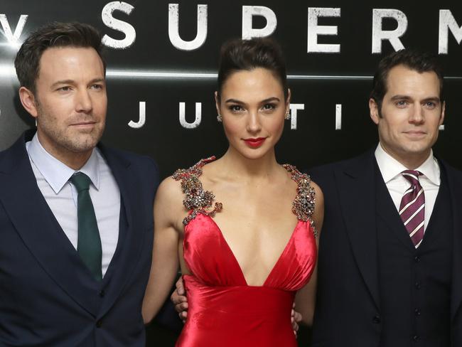 Ben Affleck, Gal Gadot and Henry Cavill at the London premiere of  Batman V Superman.