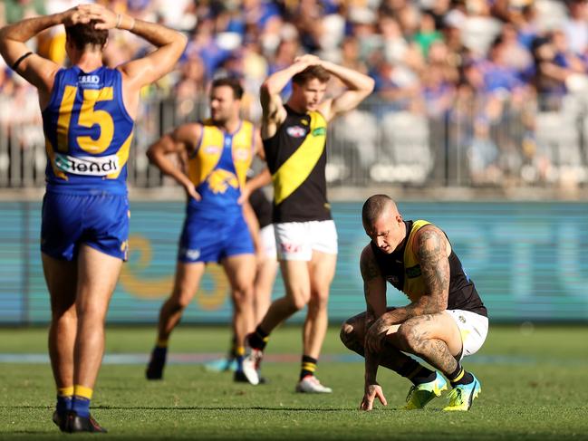 Dustin Martin and the Tigers have been hit hard by the travel schedule and injuries this season. Picture: Paul Kane/Getty Images.