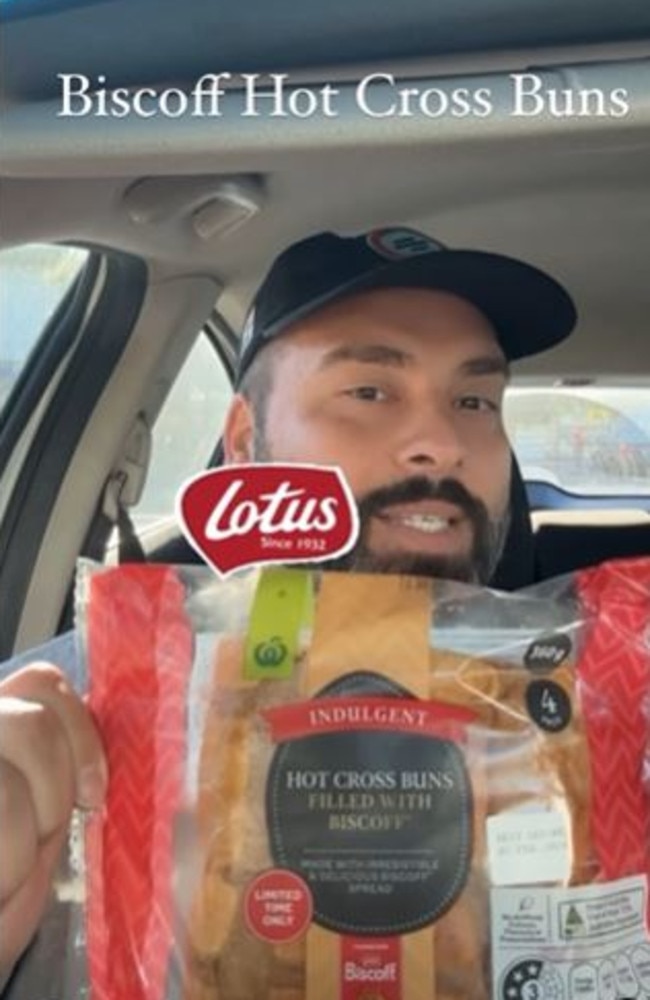 Woolworths announced that for the first time ever Lotus Biscoff spread will be featured in the supermarket’s Hot Cross Bun range. Picture: Instagram