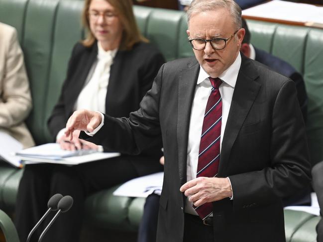 Prime Minister Anthony Albanese during Question Time at Parliament House in Canberra on Wednesday. Picture: NewsWire / Martin Ollman