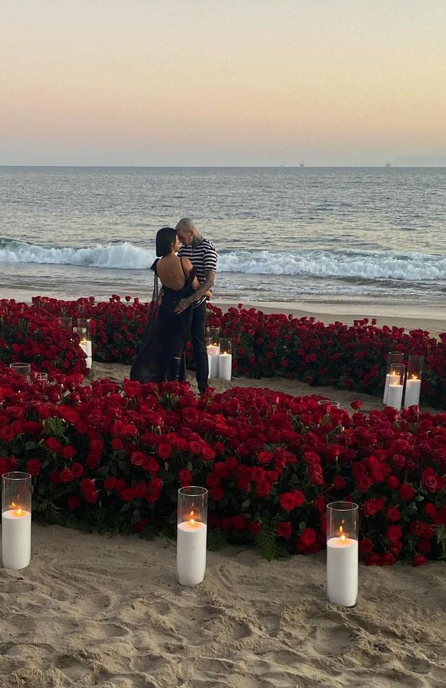 Kourtney Kardashian and Travis Barker are engaged.