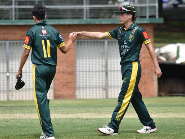 Kaisei Doggett (left) and Harrison Salmon for Randwick Petersham. Picture: Sean Teuma