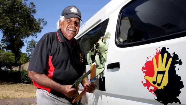 Elder Bryan Boney with the new community bus. Pictures: Peter Kelly