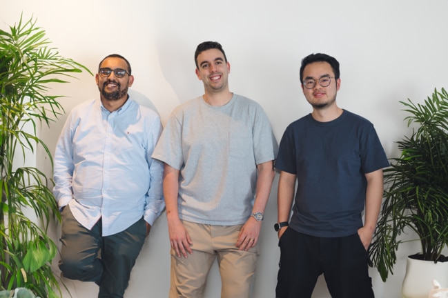 Heidi Health co-founders Waleed Mussa, Thomas Kelly and Yu Liu.