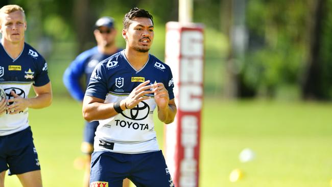 Cowboys young gun Jeremiah Nanai will be the centre of attention when he makes his NRL debut against the Cowboys in Round 22. Picture: Alix Sweeney.