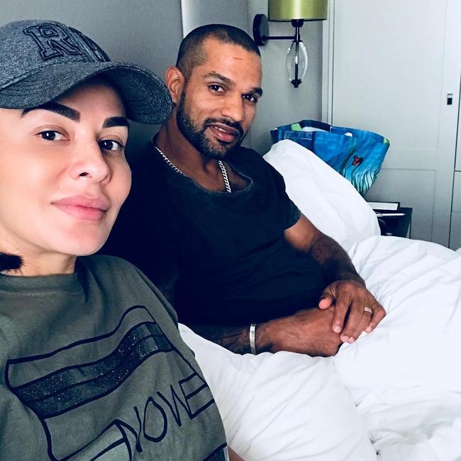 Indian cricketer Shikhar Dhawan with his wife Aesha Mukherjee. Picture: Instagram