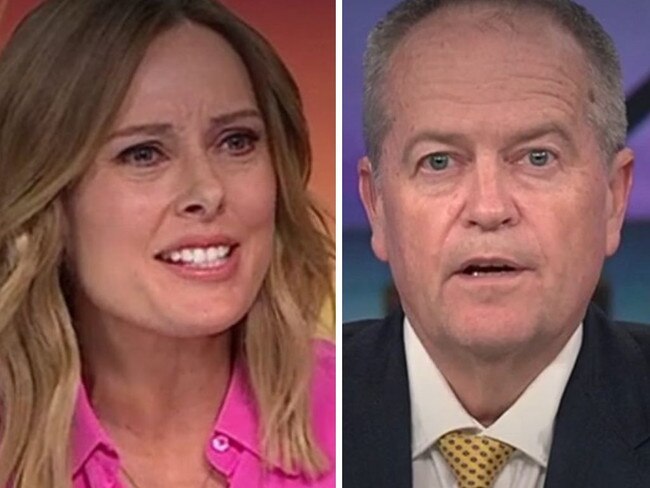 Ally Langdon and Bill Shorten on A Current Affair.