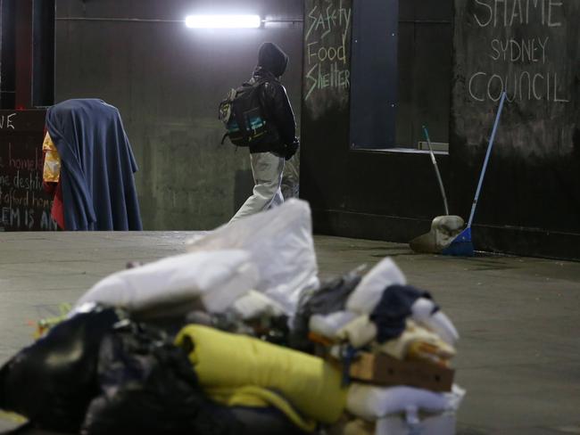 Homeless relocation in Martin Place on June 24, 2017 in Sydney, Australia. Picture: Jason McCawley.