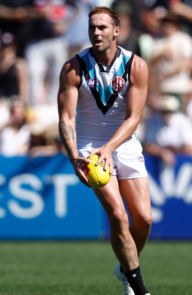 Jeremy Finlayson looked right at home down back. Picture: Michael Willson/AFL Photos via Getty Images