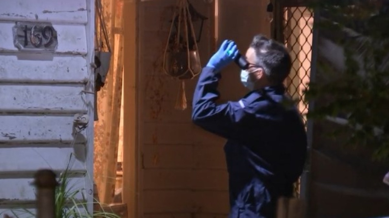 Forensic investigators analysed the scene across Friday night. Picture: Nine News