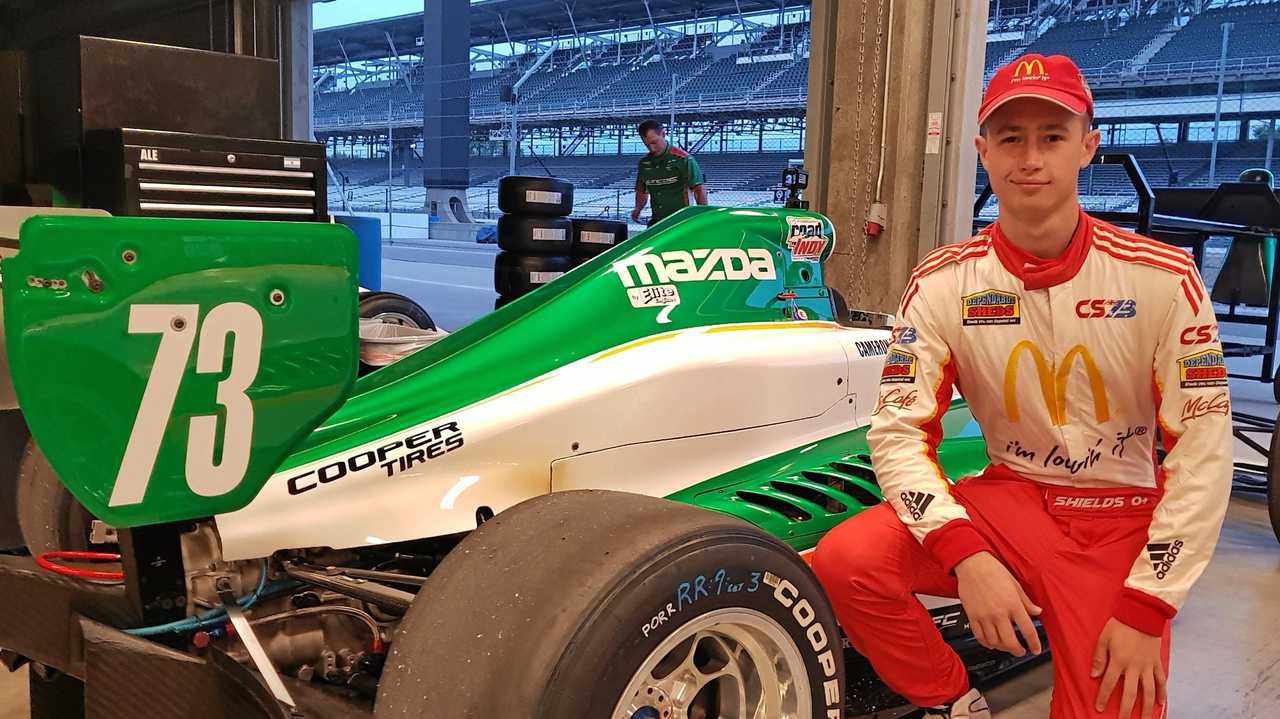 Toowoomba's Cameron Shields has set his sights on IndyCar racing after testing for Juncos Racing at the Indianapolis Motor Speedway. Picture: Contributed