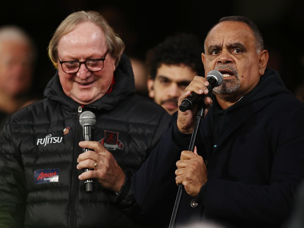 Michael Long and Kevin Sheedy at Dreamtime at the ‘G in 2023. Picture: Michael Klein