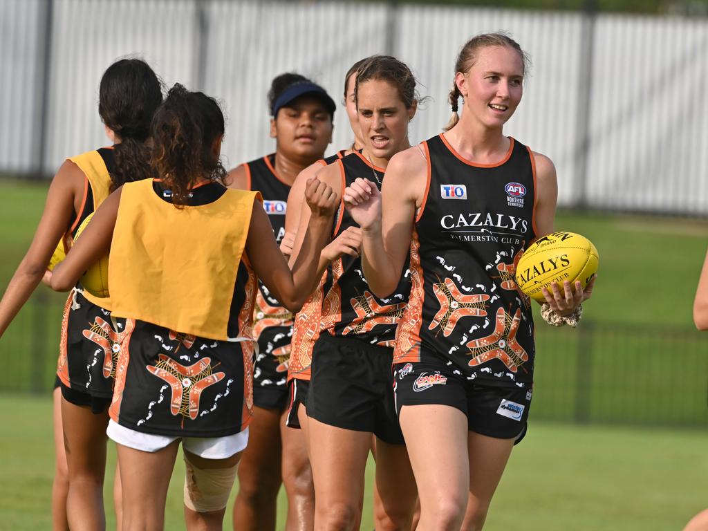 The NTFL rep team training ahead of their game against Woodville West Torrens. Picture: Julianne Osborne