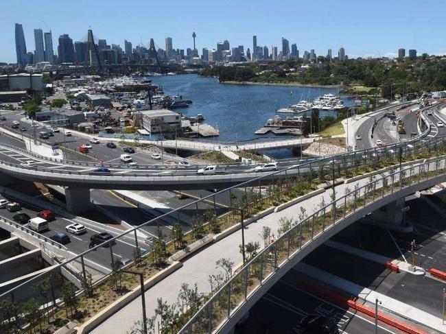 The new Rozelle Interchange is making the trip from Penrith to the CBD 10 minutes quicker for those who opt to pay the toll. Picture: Transport NSW