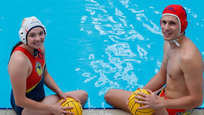 Preview story for our live stream of Australian Water Polo League matches in Adelaide on Feb 5 and 6. Parnis with Adelaide Jets women’s captain Sophie Munchenberg. Picture: File