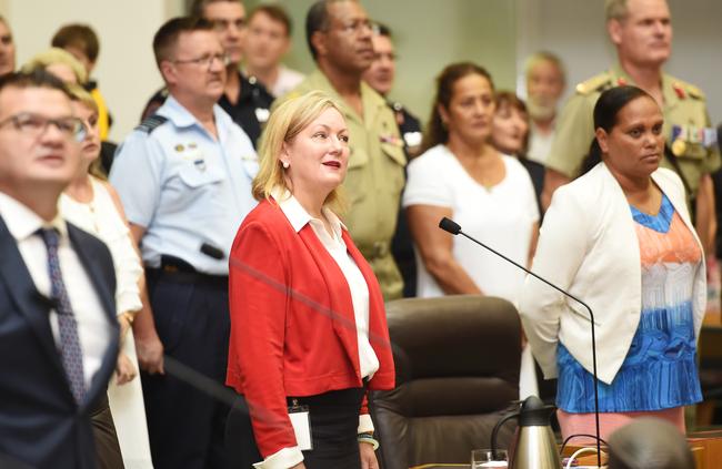 Former Labor Leader Delia Lawrie at the opening of parliament for 2016. She may not be in parliament anyone but she is still trying to exercise power. Picture: Hels Orr