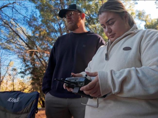 Kiah Morgan operates an aerial drone.