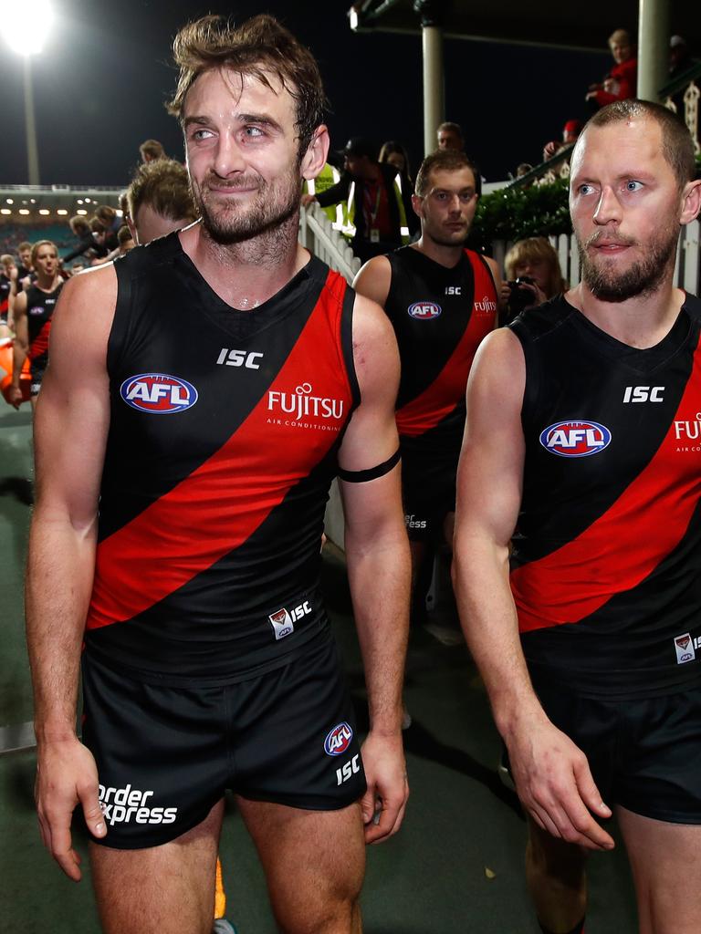 Jobe Watson walked off he field for the final time. Photo by Michael Willson/AFL Media/Getty Images.