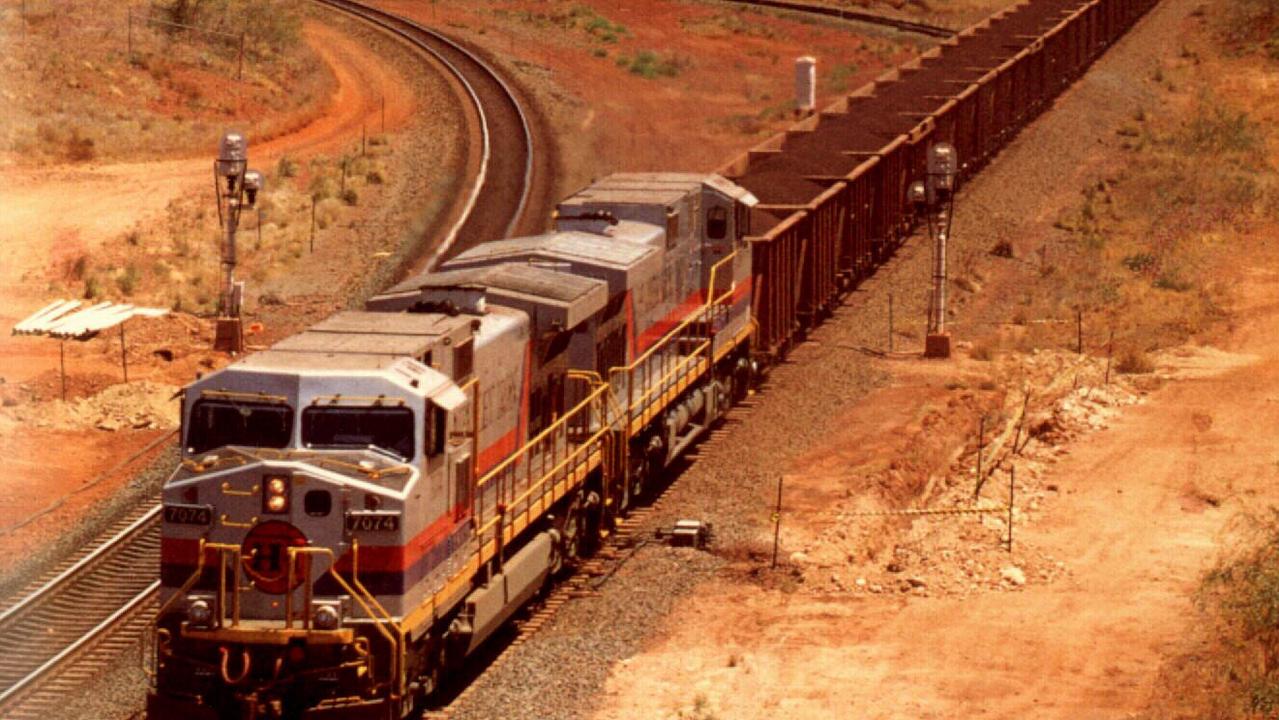 Train transports iron ore from Hamersley Iron's Tom Price Mine, one of the mines adding to the region’s polluted air.
