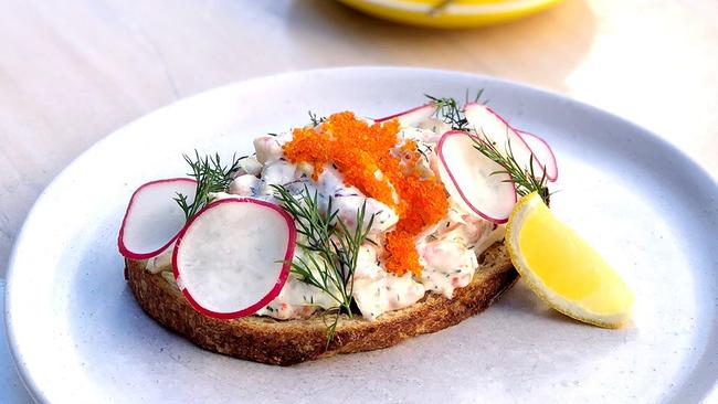 Skagen toast from Fika Swedish Kitchen in Manly.