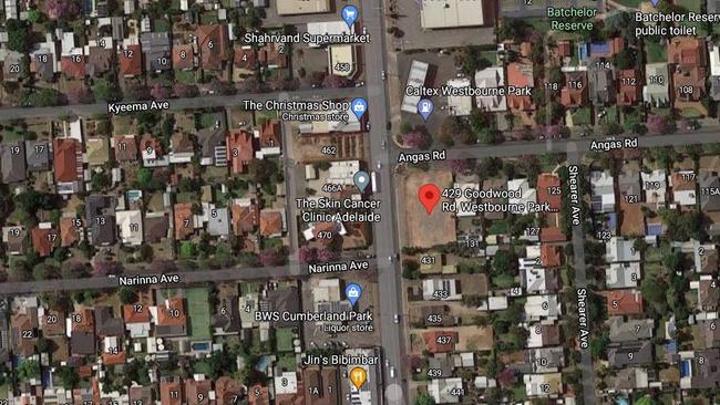 Supplied Editorial Proposed area for Westbourne Park Hungry Jacks. Google maps