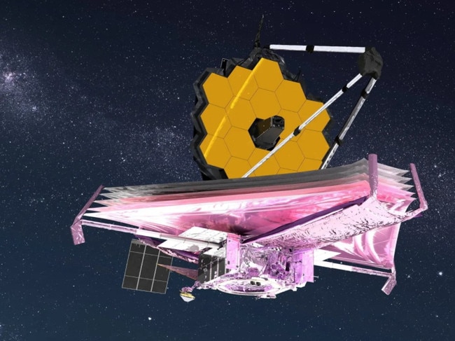 An artist’s impression of the James Webb telescope, which will be used to paint a more accurate picture of the asteroid’s size. Picture: NASA / SWNS