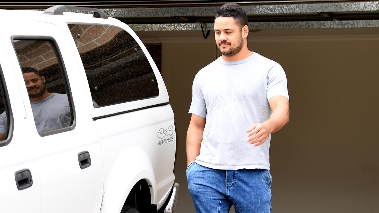 Jarryd Hayne leaves his Kellyville home. Tracey Nearmy/The Daily Telegraph