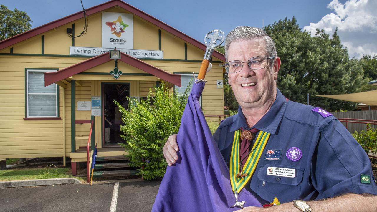 Toowoomba's Barry Keleher receives an OAM for his service to the scouting movement. Picture: Nev Madsen.