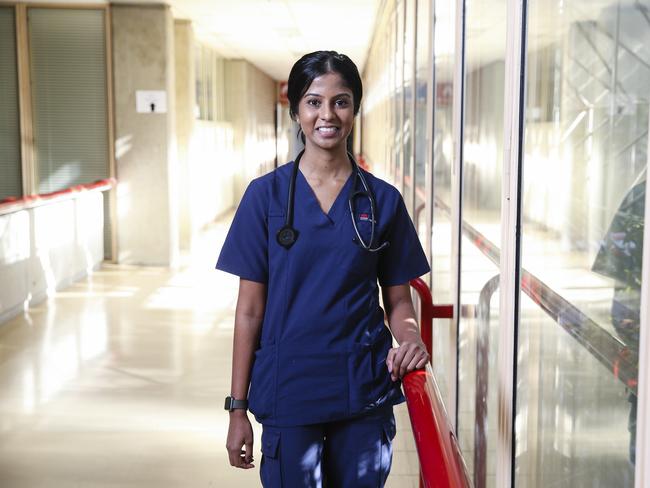 Intensive Care nurse Malinka De Silva at Westmead Hospital. Picture: Justin Lloyd.