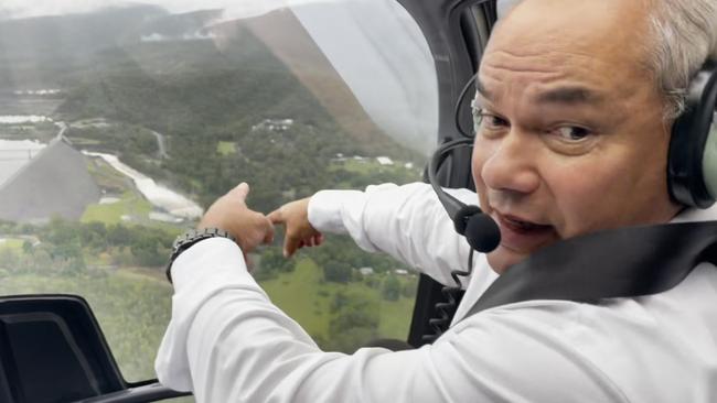 Gold Coast Mayor Tom Tate surveying damage to the city in the aftermath of ex-tropical cyclone Alfred. Picture: Supplied