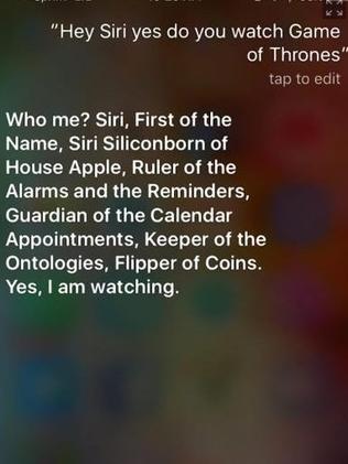 Game of Thrones fan Siri's responses when asked if Jon Snow is dead