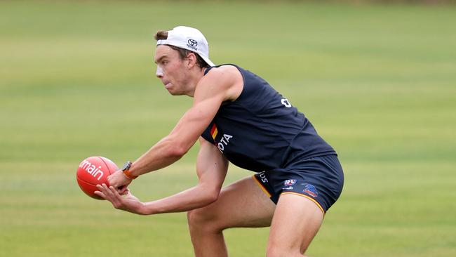 Riley Thilthorpe will make his senior debut against Hawthorn. Picture: Daniel Kalisz/Getty Images