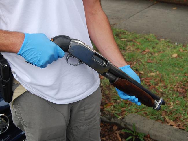 The shotgun seized from the Rockdale apartment of Denis Karac, the first man arrested by Strike Force Raptor when it formed in 2009.