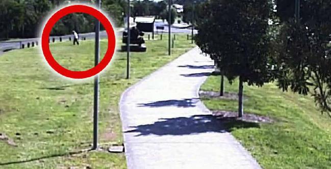 WATCHING: Safe City images captured the moment a pensioner wandered off the footpath towards the nearby creek. The image enabled police to find her soon after arriving at the scene.