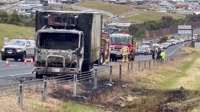 Truck fire on the Geelong Ring Rd