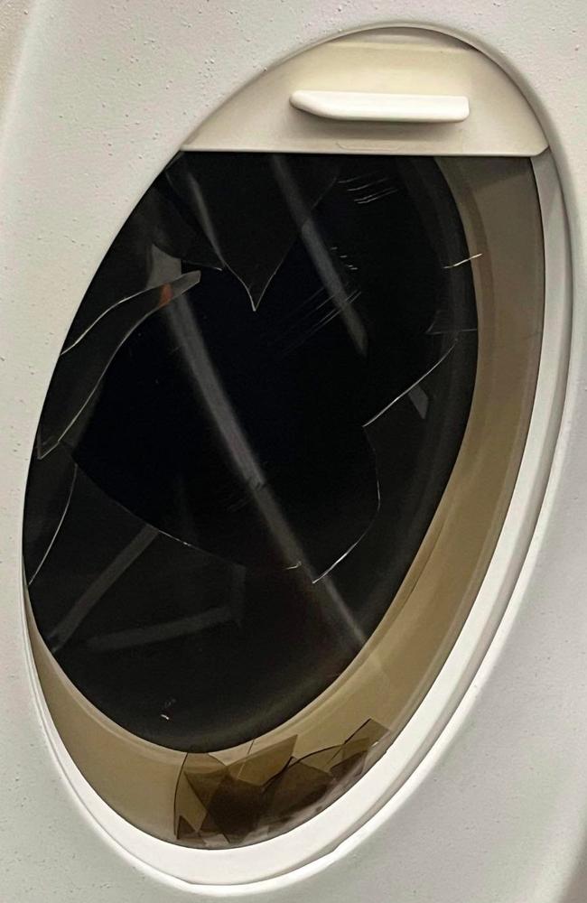 The damaged window.