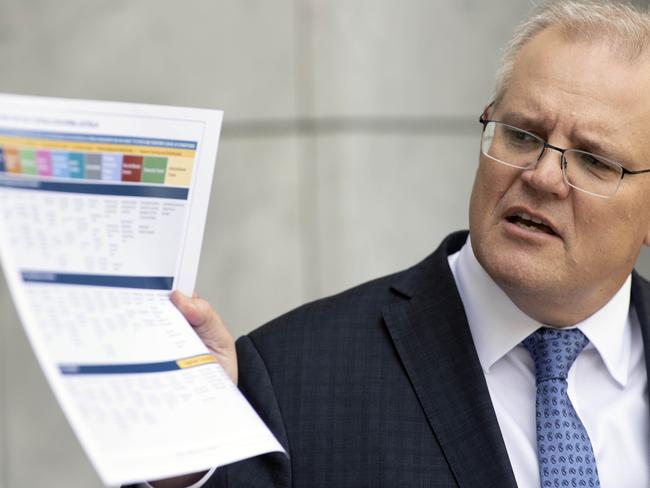 CANBERRA, AUSTRALIA-NCA NewsWire Photos: 23 OCTOBER 2020: The Prime Minister Scott Morrison during a press conference in Parliament House, Canberra.Picture: NCA NewsWire / Gary Ramage