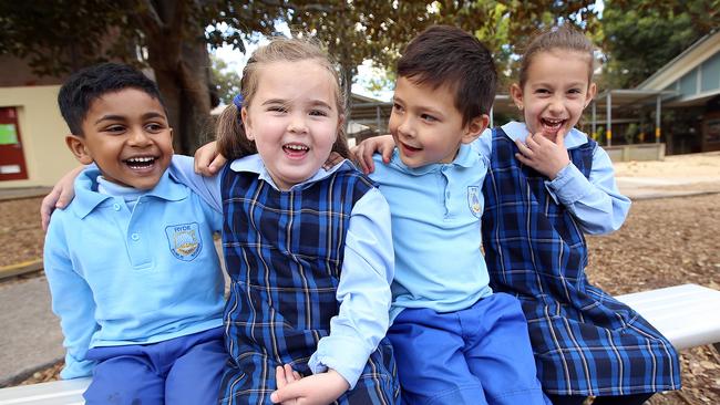 Ryde Public School students (L to R) Nived Biju Nair, Annalise Basford, Xavier Khoo and Alessia DePalma stand to benefit from the changes. Picture: Sam Ruttyn