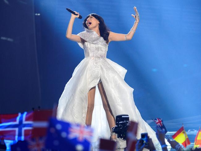 Dami Im wore a dress designed by Steven Khalil. Picture: AFP