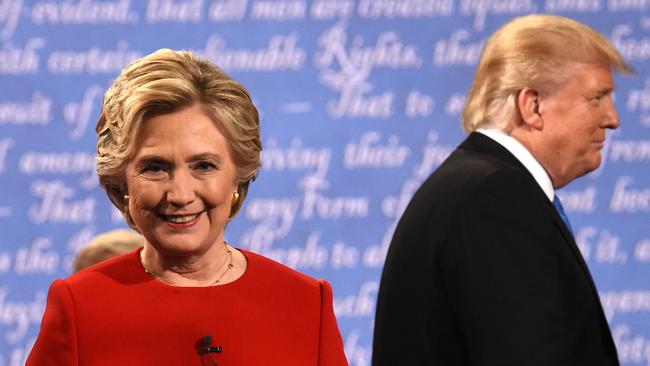 Best of enemies ... Hillary Clinton and Donald Trump during the 2016 US election campaign. Picture: AFP